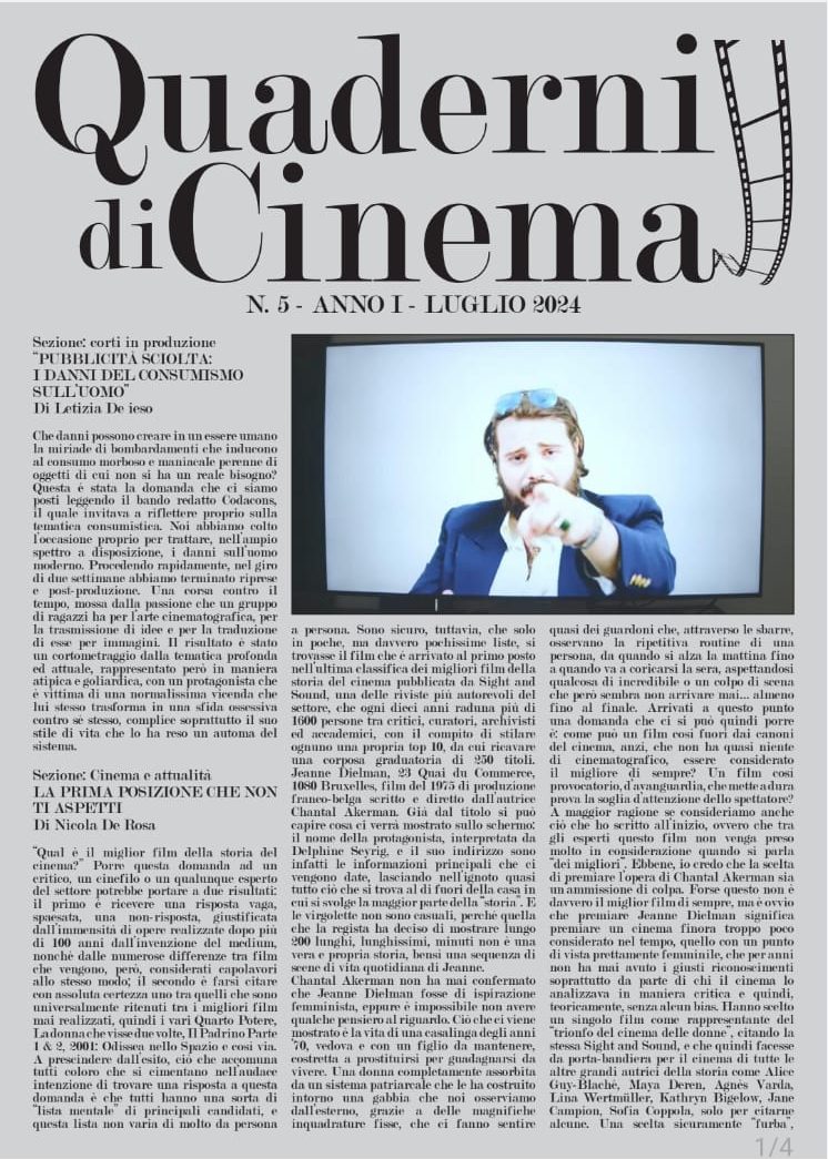 Quaderni di Cinema Luglio 2024